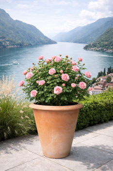 Pot de roses haut en terre cuite Impruneta – élégance italienne intemporelle
